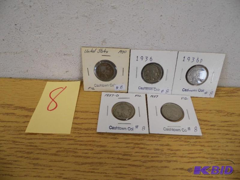 5 Buffalo Nickels