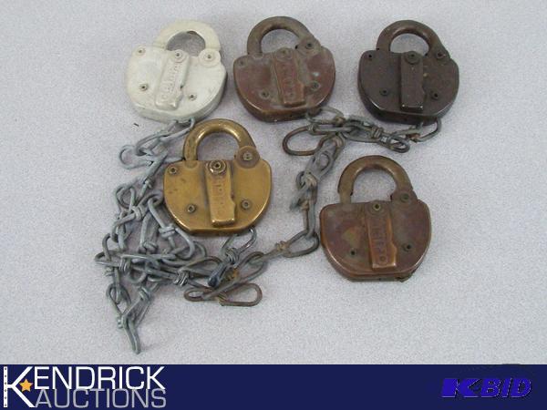 Lot of 5 Vintage Adlake Railroad Locks