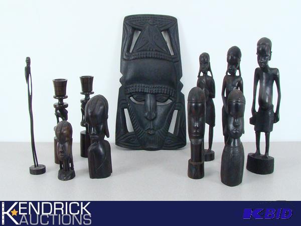 Large Lot of Hand Carved African Wood Sculptures
