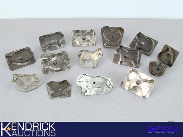 14 Antique 1800s Tin Cookie Cutters