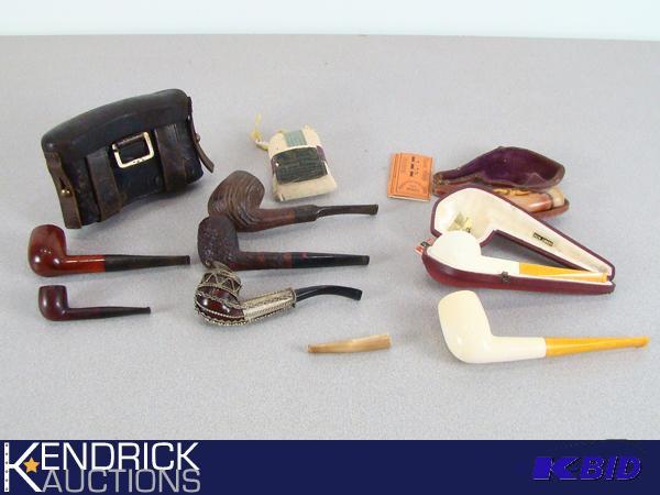 Lot of Vintage and Antique Pipes and Tobacco Related Items