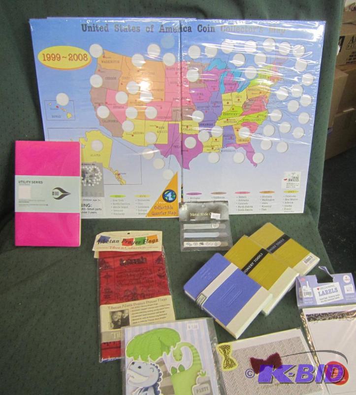 NEW  3 Quarter Map of US and Stationary Notes - Misc Box Lot