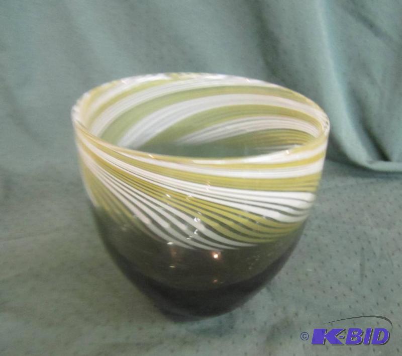 Glass Vase with swirls on upper part