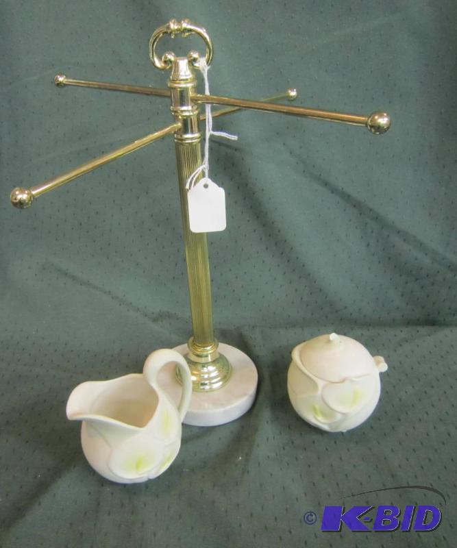 Jewelry or Coffee Cup Holder and Cream & Sugar