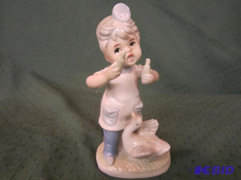Collectible Porcelain Girl with Goose