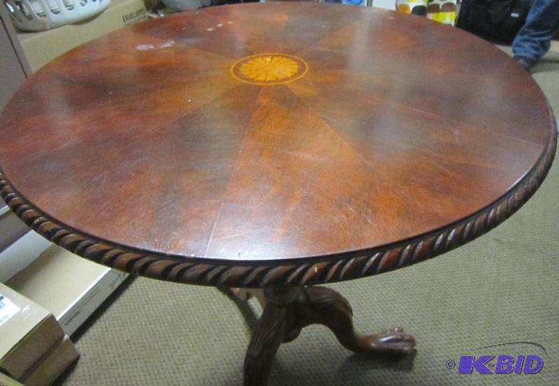 Round Inlay Parlor Table
