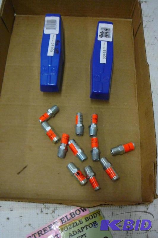 lot 164 image: 2- T Handle 2" Ball Valve 11- Steel Fitt...
