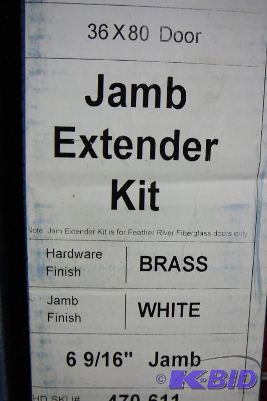 lot 178 image: Jamb extender Kit 36 x 80 Door Brass & Wh...