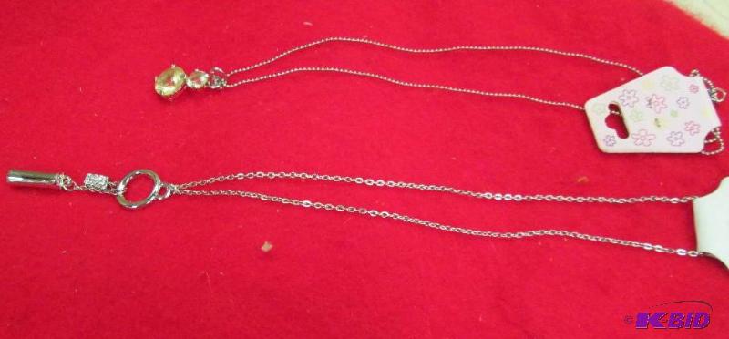 lot 133 image: Qty 2 silver necklace...