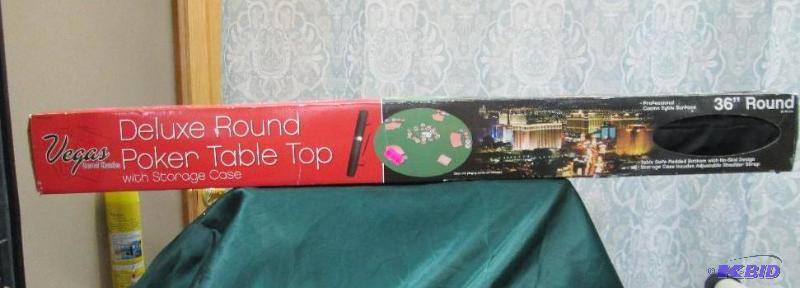 lot 62 image: Vegas Casual Classics Deluxe round Poker tabl...
