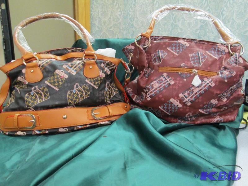 lot 87 image: Qty 2 Purses Govali dark red and Dark brown w...