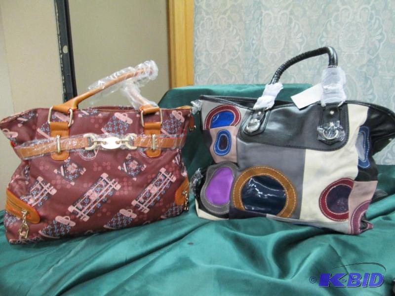 lot 89 image: Qty 2 Purses Govali Dark red with different k...