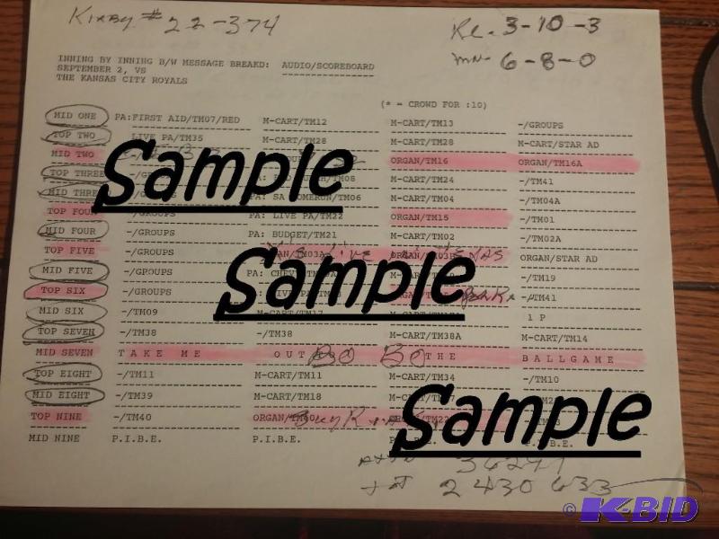 Lot of 10 Minnesota Twins Scripts 1988 No Du...