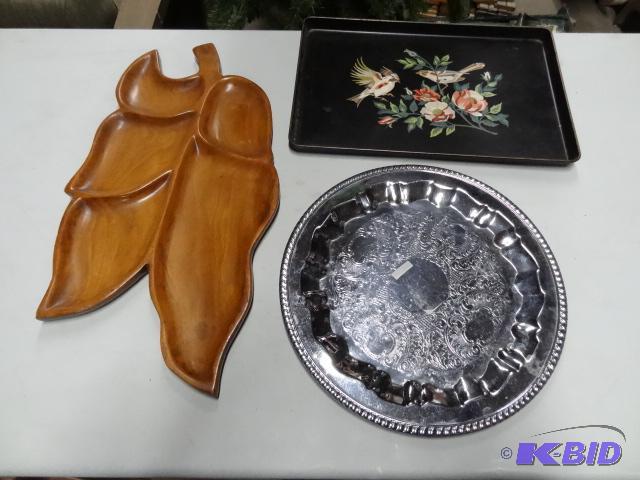 3 Vintage Serving Trays...