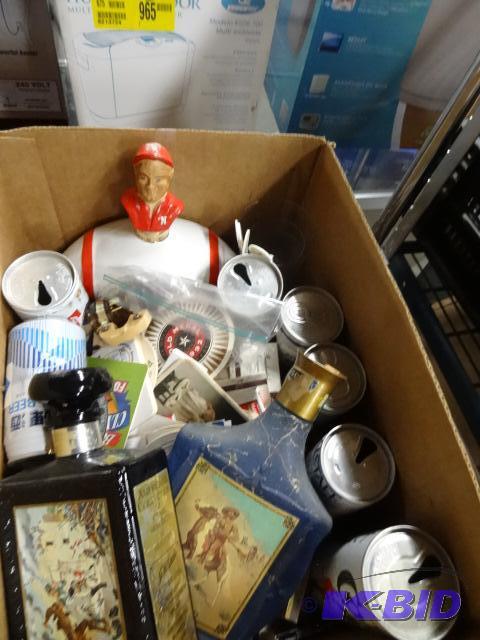 Misc Beer Cans, Decanters, and Beer Related I...