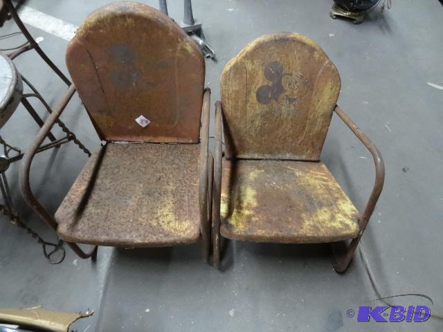 2 Metal Kids Chairs. Mickey Mouse picture on ...