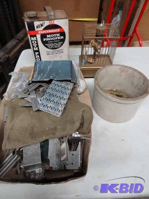 Electric Bird in Cage. Misc Hardware, Crock...