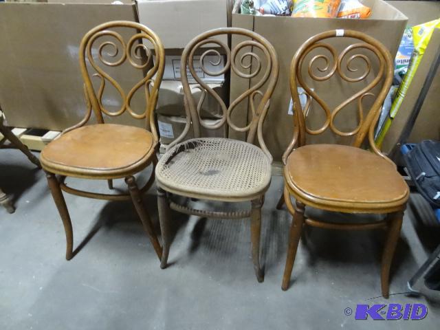 3 Vintage Wood Chairs Need Repair...