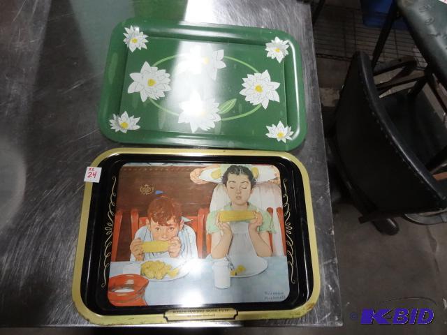 2 MEtal Trays 1- Norman Rockwell. &quotWho...