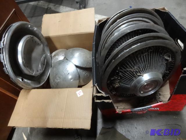 2 boxes of misc hub caps...