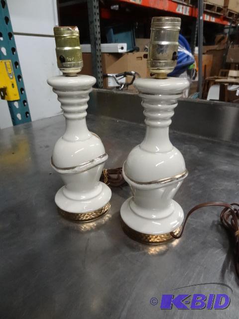 2 Vintage Lamps No Shades, 12&quot Tall...