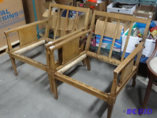 2 Vintage Wood Chairs No Seats...