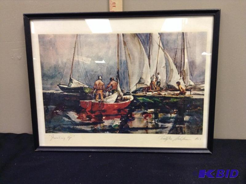 lot 11 image: Vintage framed prints. Finishing up