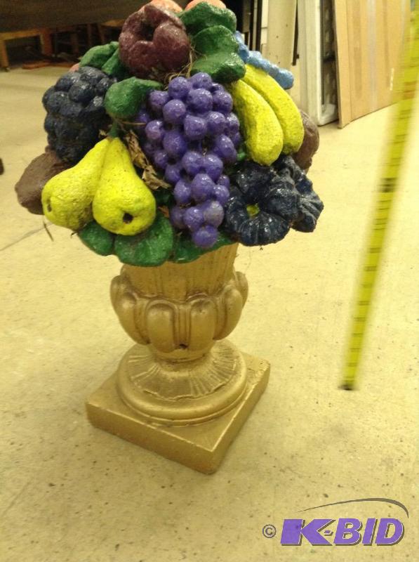 lot 21 image: Cement garden ornament of fruit.