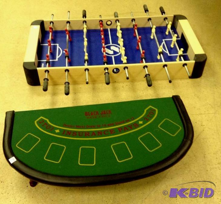lot 29 image: Lot of Foosball game and poker table