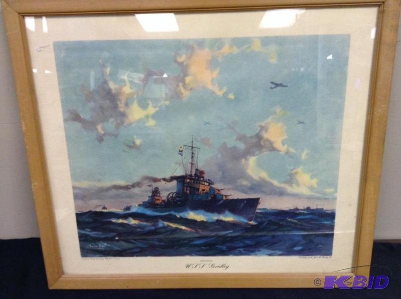 lot 35 image: Print USS Gridley by Grant