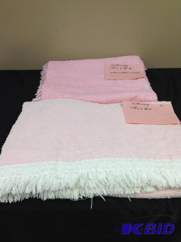 lot 42 image: Lot of two pink chenille bedspread