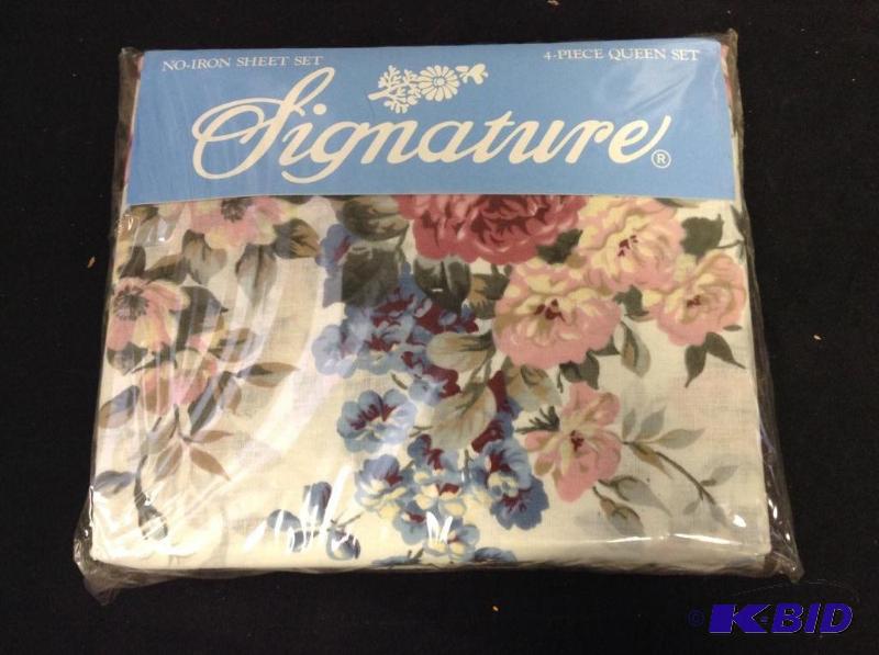 lot 82 image: Four piece queen size set of sheets