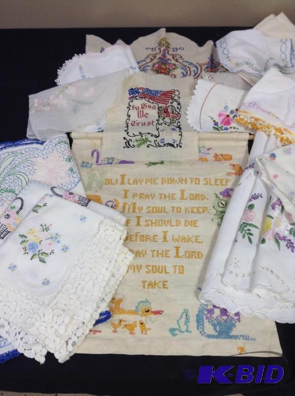 lot 84 image: Lot of embroidered items