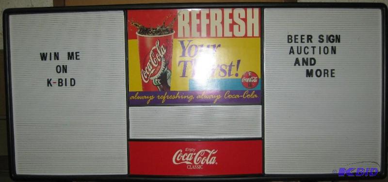 lot 1 image: Coke Letter Board, Board is 49&quot x 22&quo...