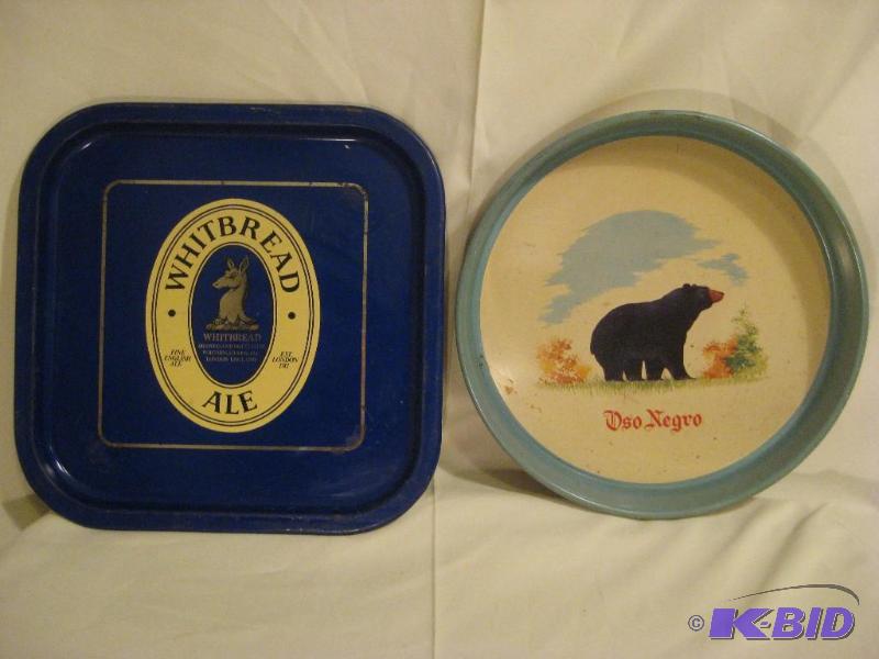 lot 15 image: Lot of 2 Beer Trays RARE Whitebread Ale and O...