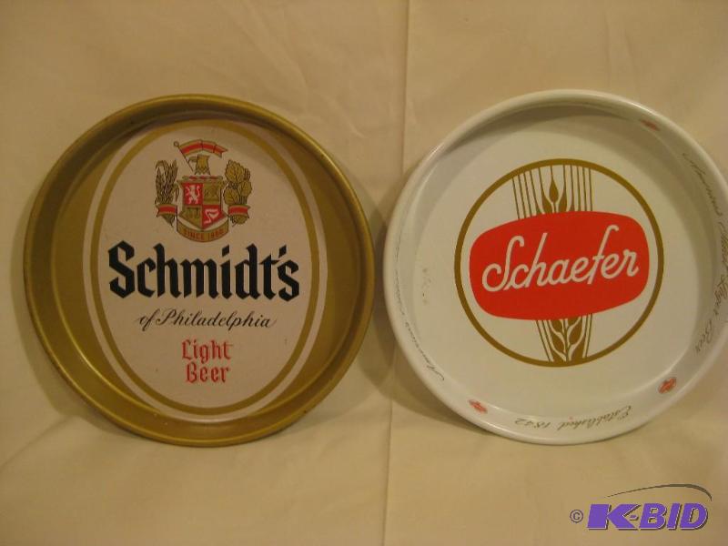 lot 29 image: Lot of 2 Beer Trays Schmidts and Schaefer Be...