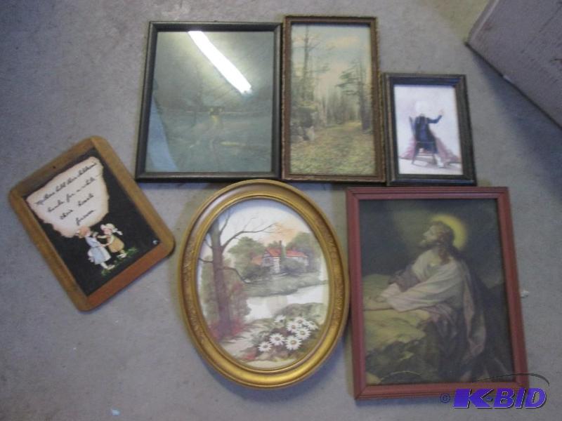 lot 36 image: mixed lot of framed art pictures...