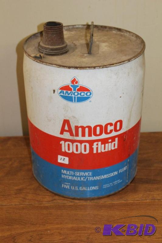 lot 12 image: Amoco 1000 Fluid&nbspVintage 5 Gallon Can, e...