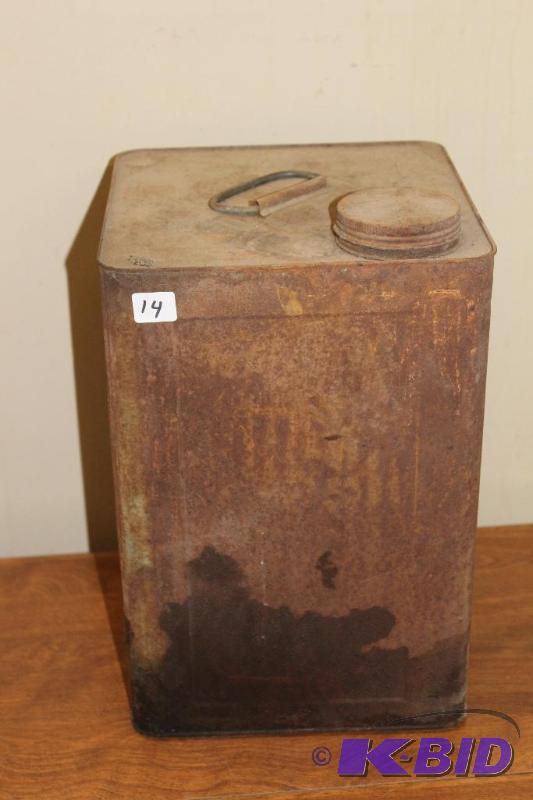 lot 14 image: Vintage 4 Gallon Can, empty, original conditi...