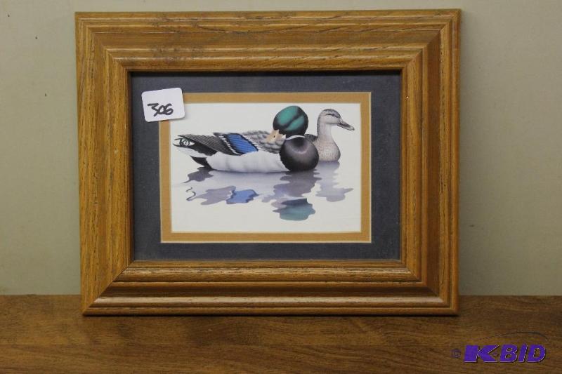 lot 306 image: Very Nice Framed Duck Print ...
