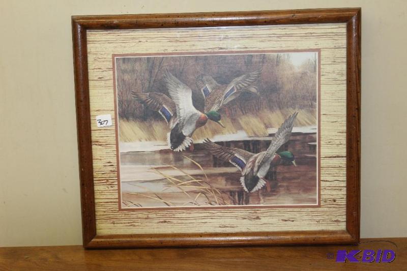 lot 307 image: Very Nice Framed Duck Print ...