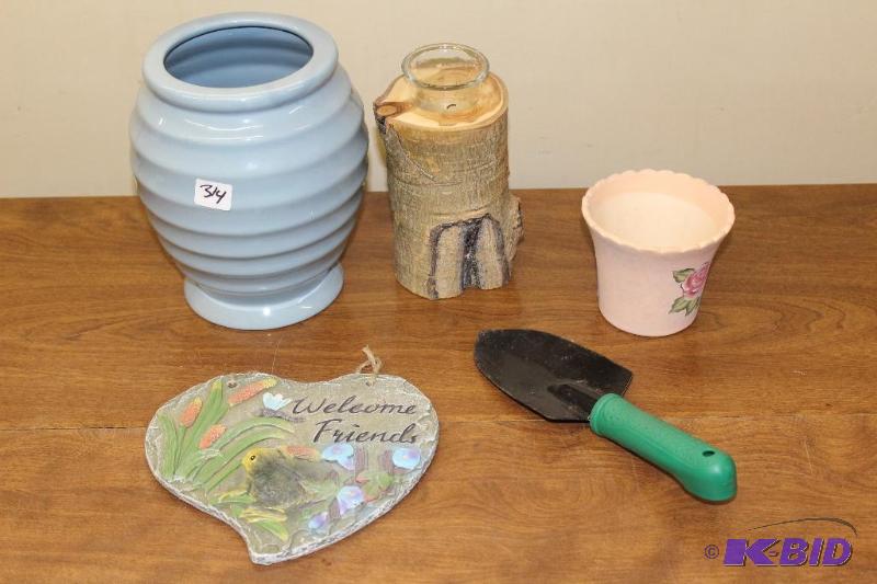 lot 314 image: Assorted Garden Tools  Pots ...