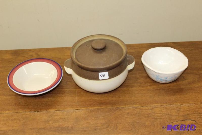 lot 331 image: Bean Pot and Serving Dishes ...