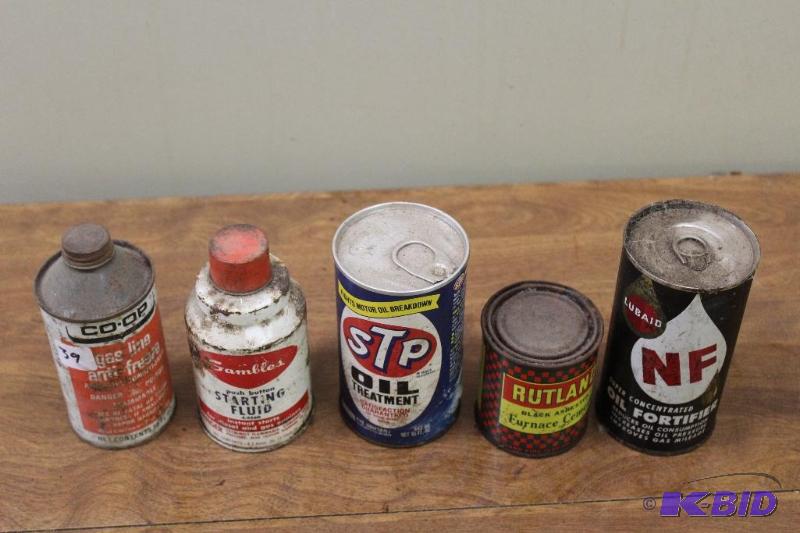 lot 39 image: Vintage Automotive Fluids Cans, Assorted Size...