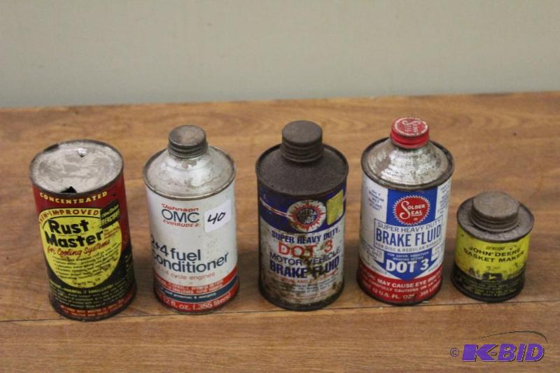 lot 40 image: Vintage Automotive Fluids Cans, Assorted Size...