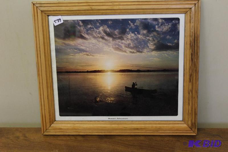 lot 539 image: Sunset Adventure Print in Nice Frame ...