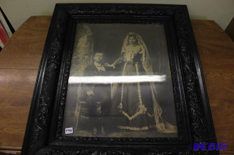 lot 544 image: Antique Framed Picture, frame has damage and ...