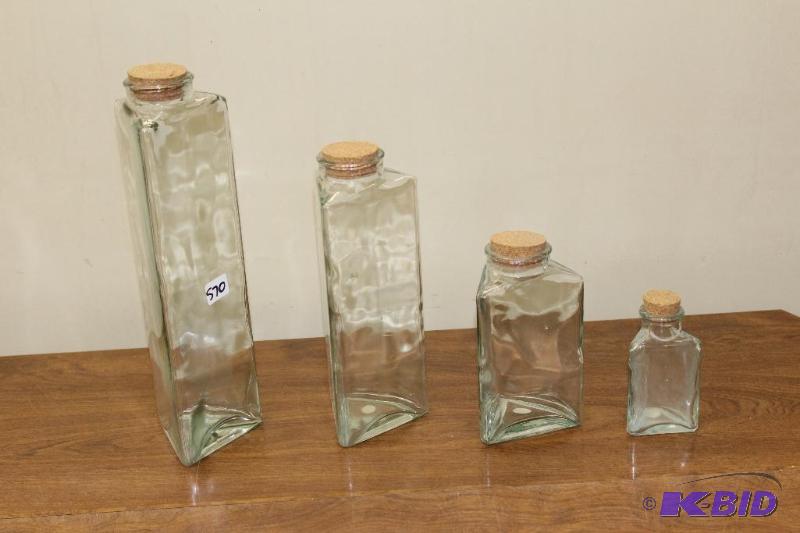lot 570 image: Set of 4 Glass Jar Storage Containers ...