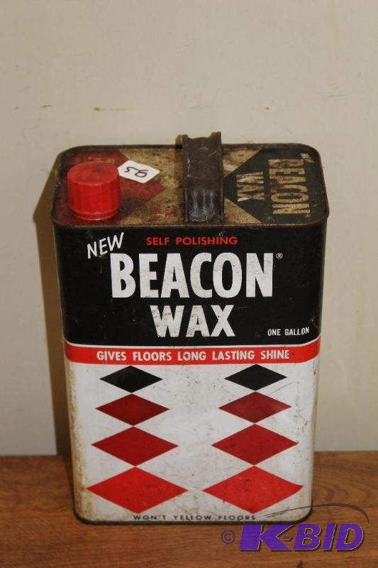 lot 58 image: Beacon Wax&nbspVintage 1 Gallon Can, empty, ...