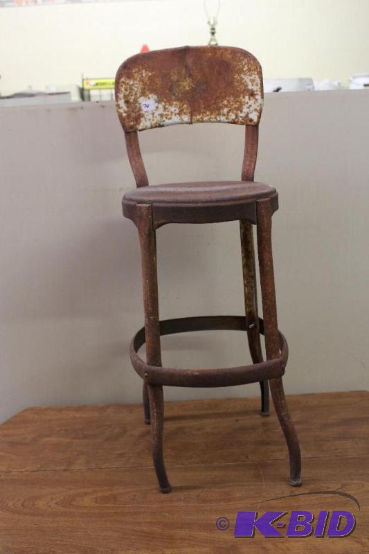 lot 74 image: Vintage Metal Stool ...